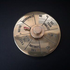 Vintage Solid Brass Executive Decision Maker Spinner Novelty Desk Accessory